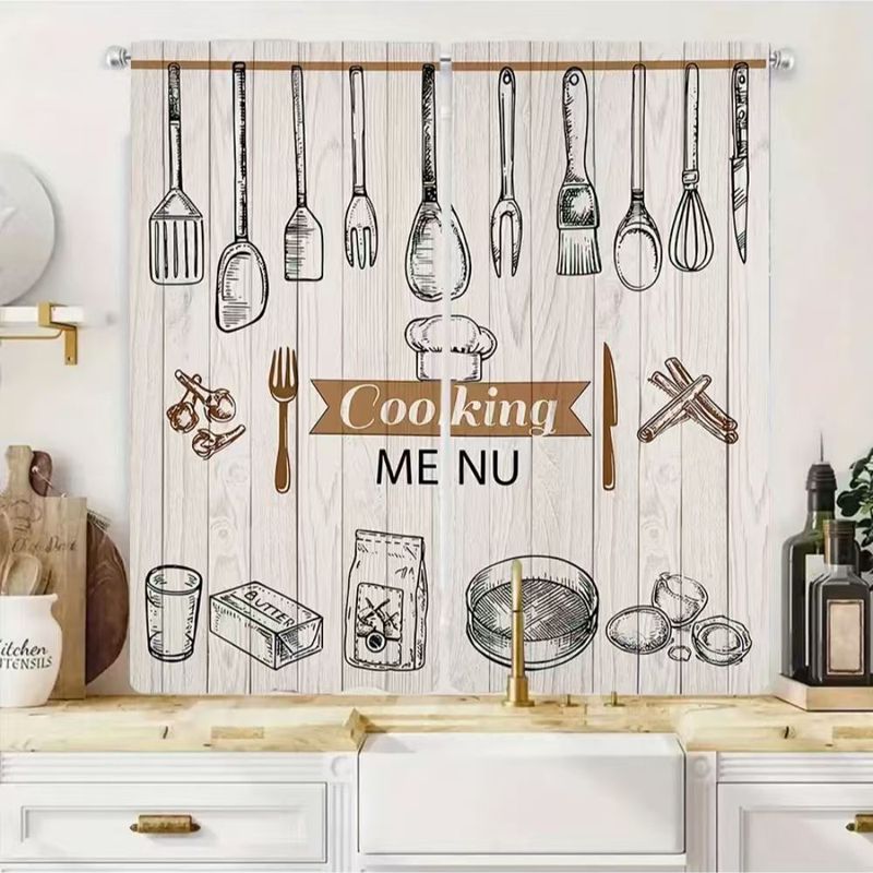 Home Cooking Youtube - Cortinas de Cocina Vintage VIKAMA, Cortinas