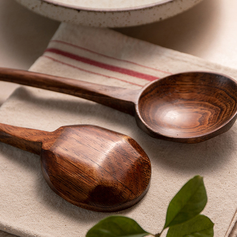 Home Cooking In Japanese - Cuchara de madera con mango largo,