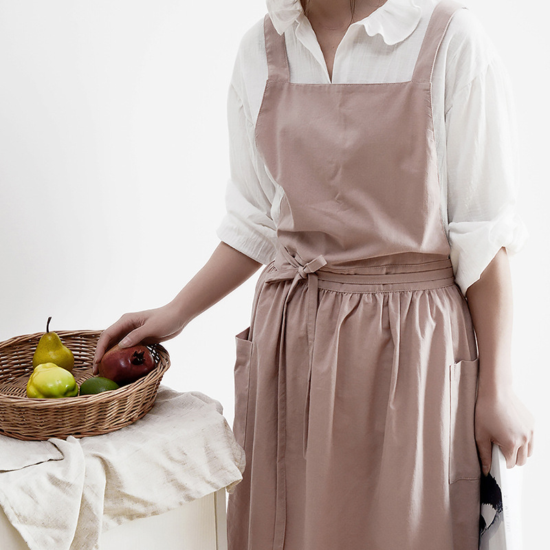 Home Cooking In Japanese - Delantal con pechera de lino y