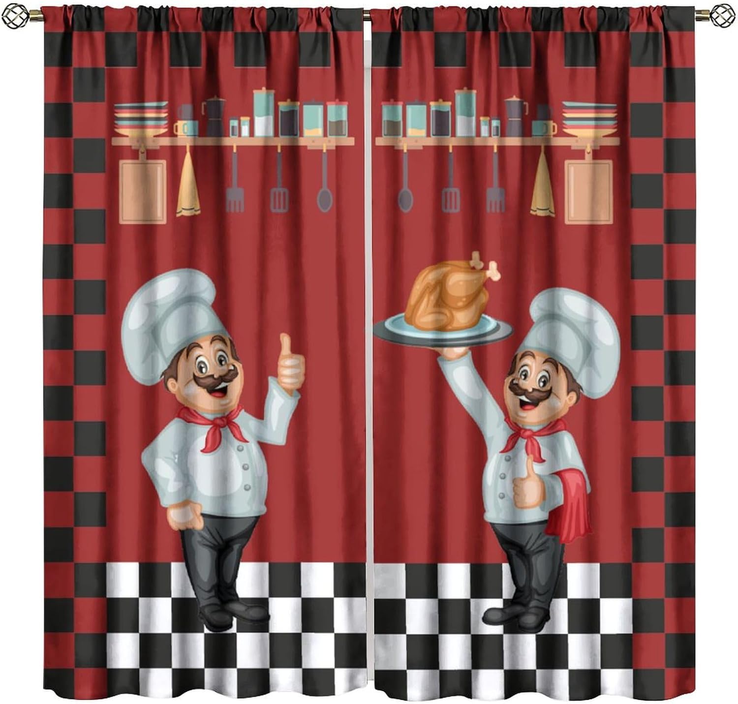 Home Cooking Youtube - Cortinas de cocina de chef, cortinas