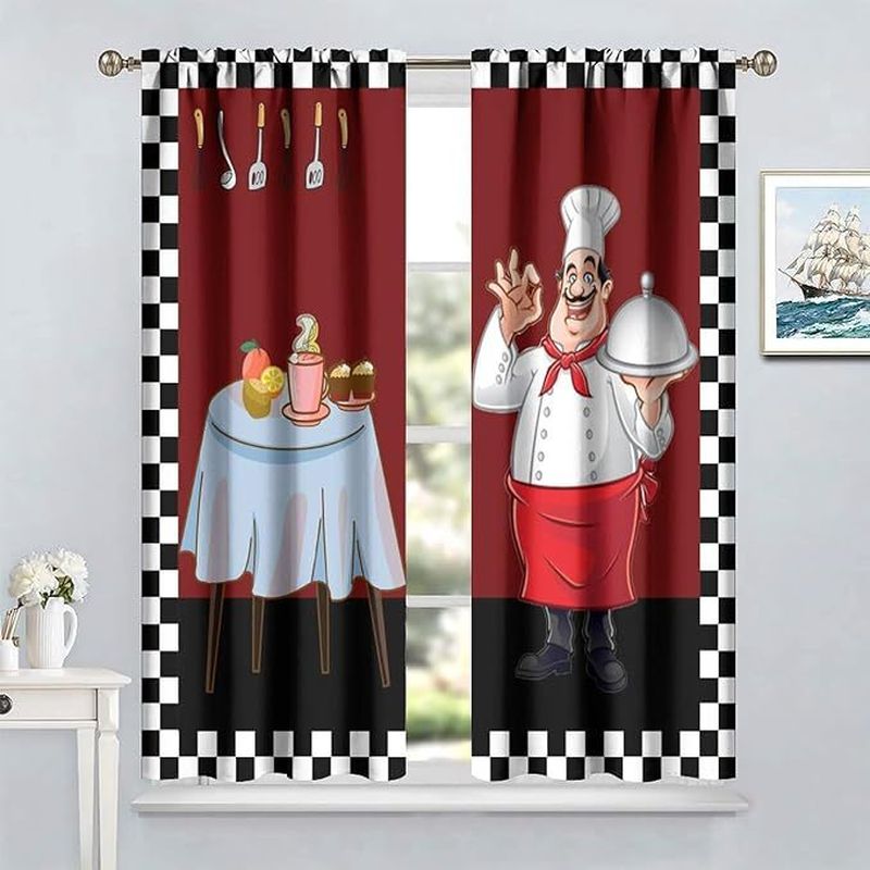 Home Cooking Youtube - Cortinas Cortas para Cocina VIKAMA Bistro,