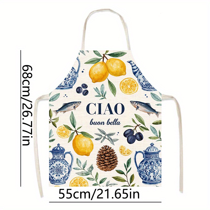 Delantal de Lino Plano 2D con  - Home Cooking In Italian reseña y precio
