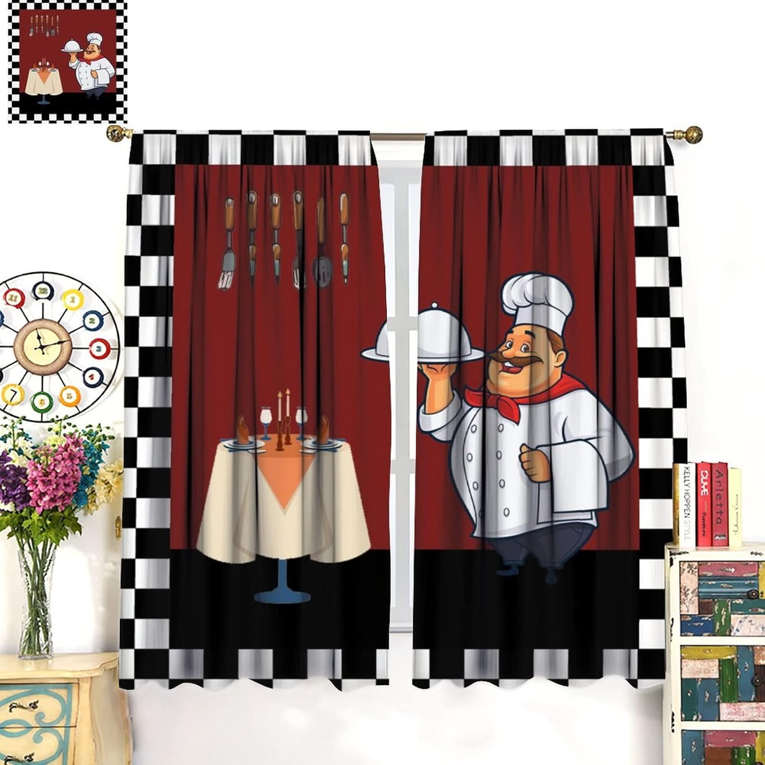 Cortinas de cocina Fat Chef, c - Home Cooking Youtube reseña y precio