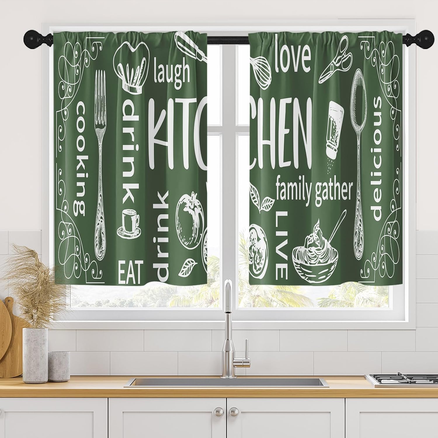 Par de Cortinas de Cocina Esté - Home Cooking Youtube reseña y precio