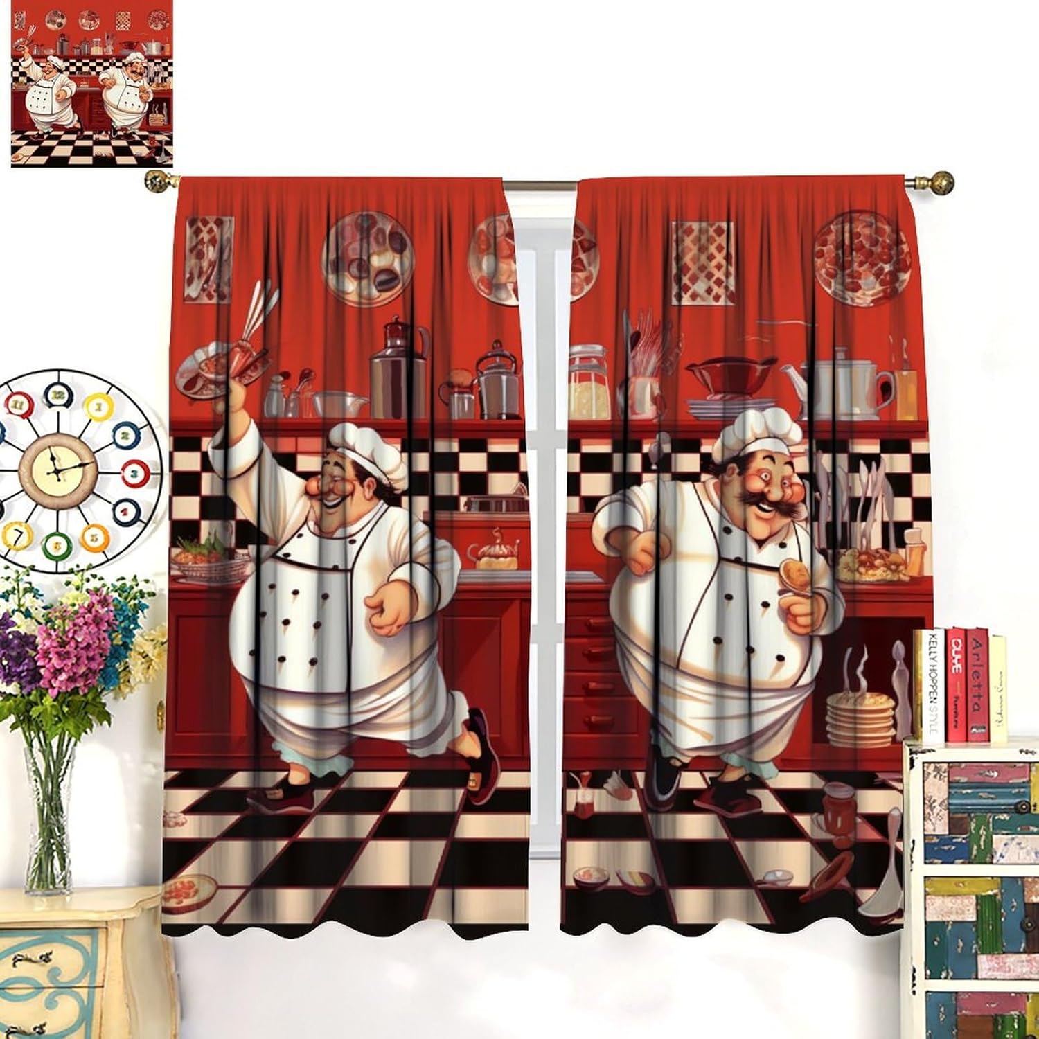 Chef de cocina con cortinas go - Home Cooking Youtube reseña y precio