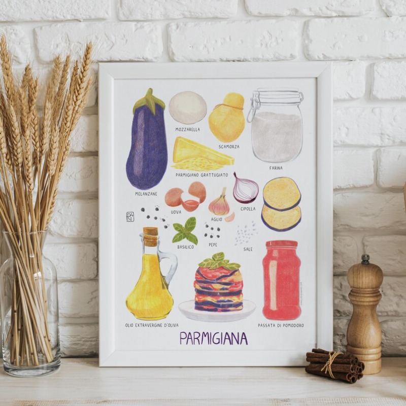Póster de cocina de recetas Go - Home Cooking In Italian reseña y precio
