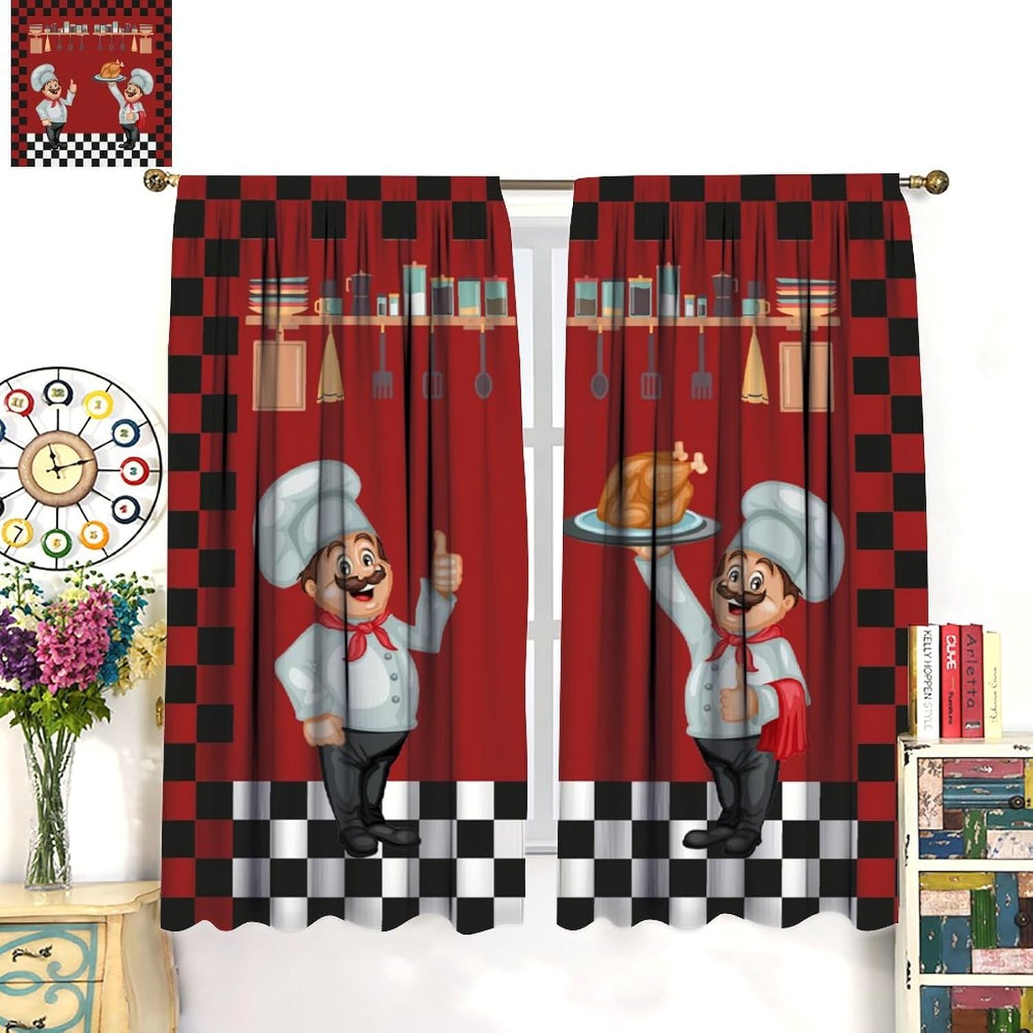Cortinas de cocina de chef, co - Home Cooking Youtube reseña y precio